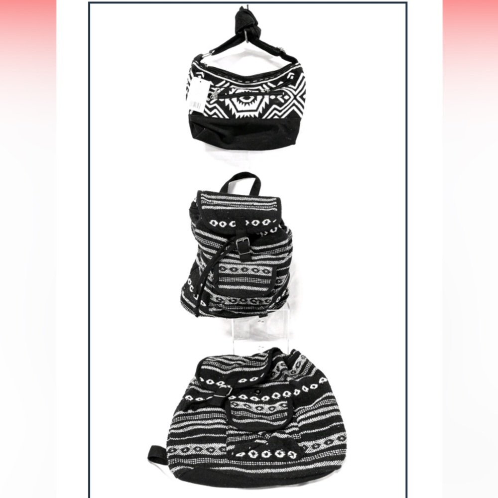 π₯ππ₯ 3 x Black and White Geometric Patterned Bags